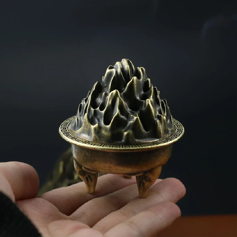 Metal Incense Burner Ornaments | Zen Sandalwood Tower Incense Holder for Home lifestyle view