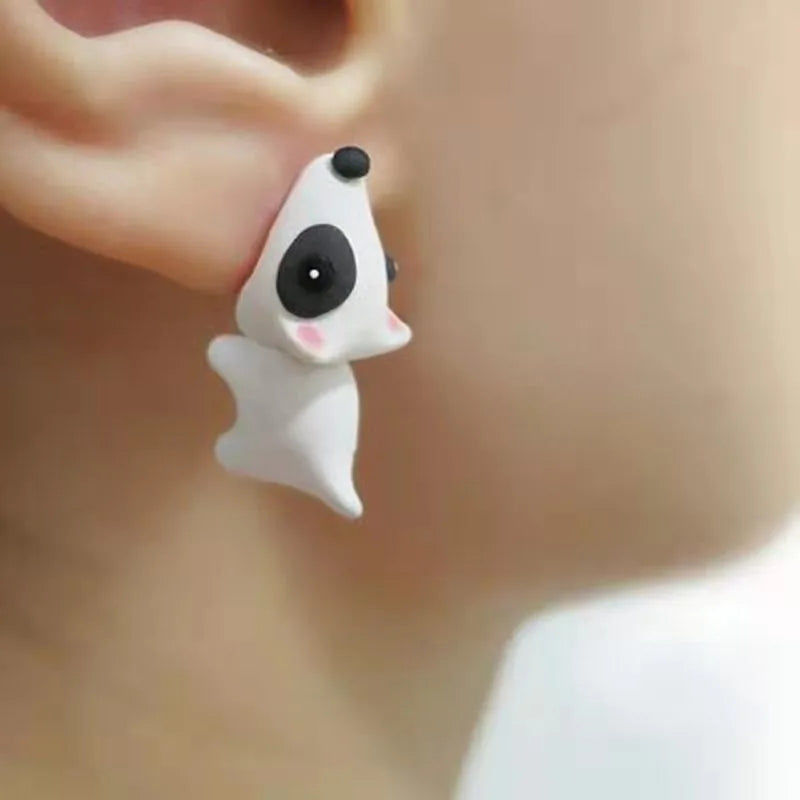 Imitation Animal Biting Shark Stud Earrings for Women close-up view