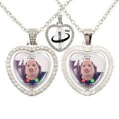 John Pork is Calling Answer Call Phone Humor Funny Pig Lover Graphic Glass Cabochon Heart-Shape Pendant Necklace Jewelry Gift