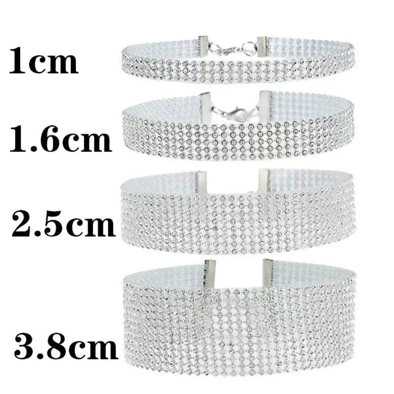 TOP Quality Cool Shiny Rhinestone Bundle Neck Popular Element Collar Necklace Punk additional angle