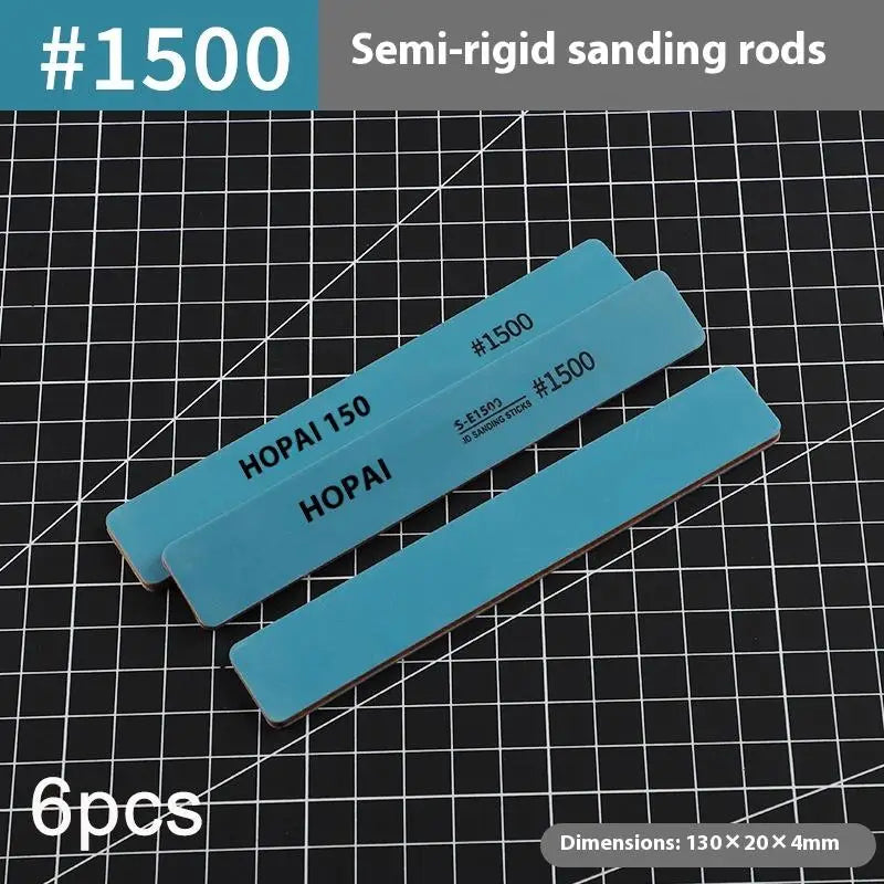 6pcs DIY Model Sanding Sticks Set | Semi-Rigid Polishing Rods for Plastic Models alternate view