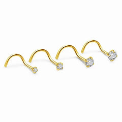 1/3/5Pcs Minimalist Curved Bar Nose Studs Stainless Steel CZ Inlaid Nose Piercing Jew alternate view