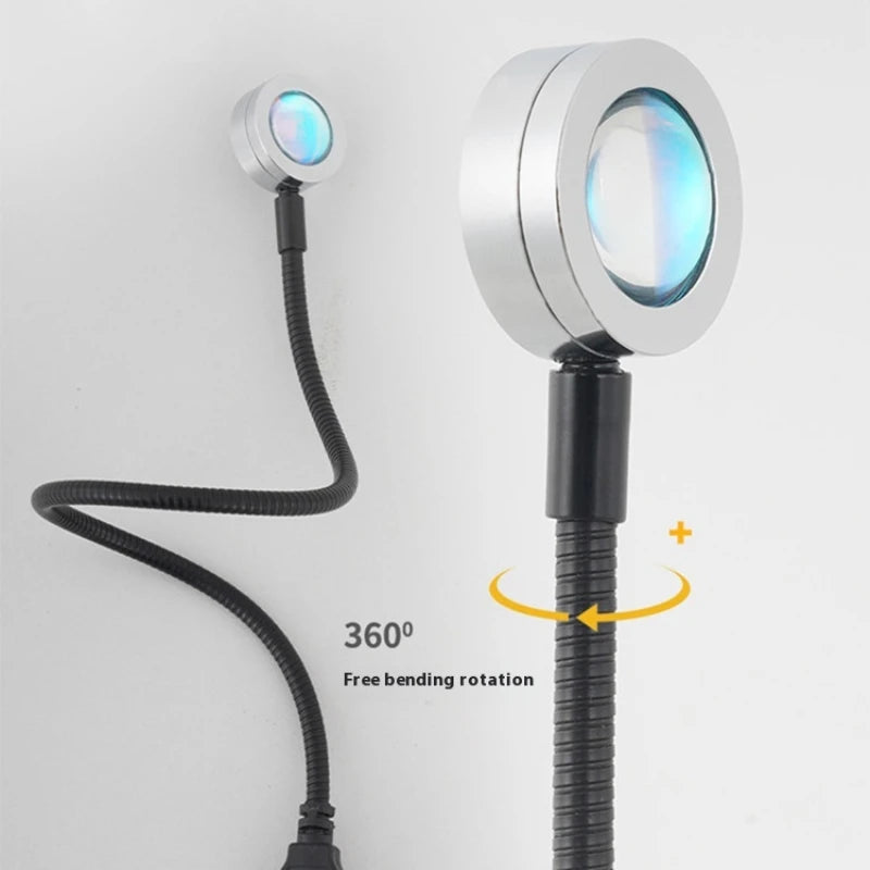 Sunset Projection Lamp | USB Atmosphere Night Light for Photography and Room Decor close-up view