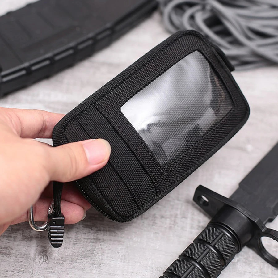 Waterproof Camping EDC Pouch | Tactical Key Purse Wallet with Card Slots and Zippers detail view