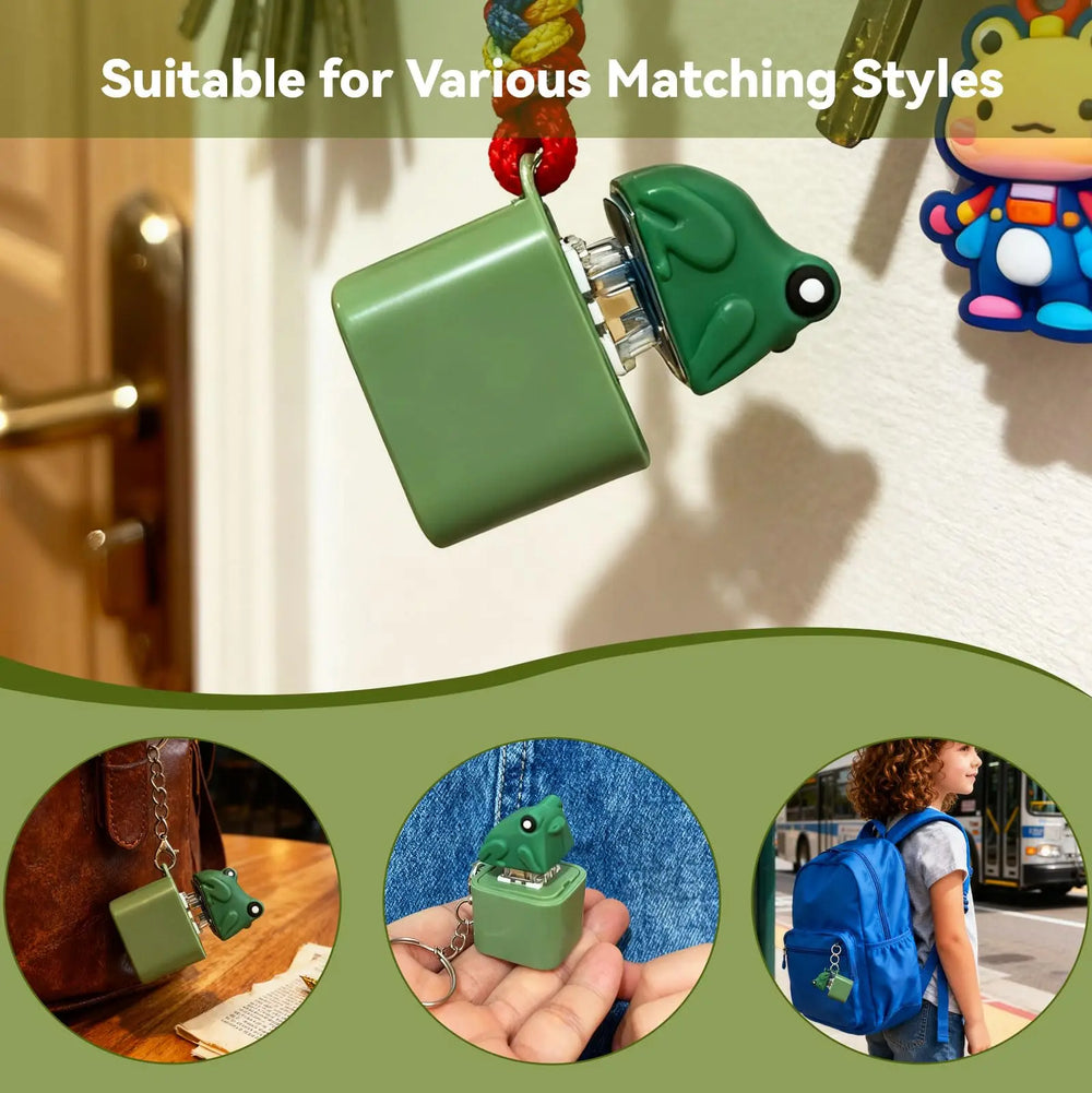 Croaking Frog Fidget Toy Keychain Rechargeable Frog Keychain with Sound & LED Light additional angle