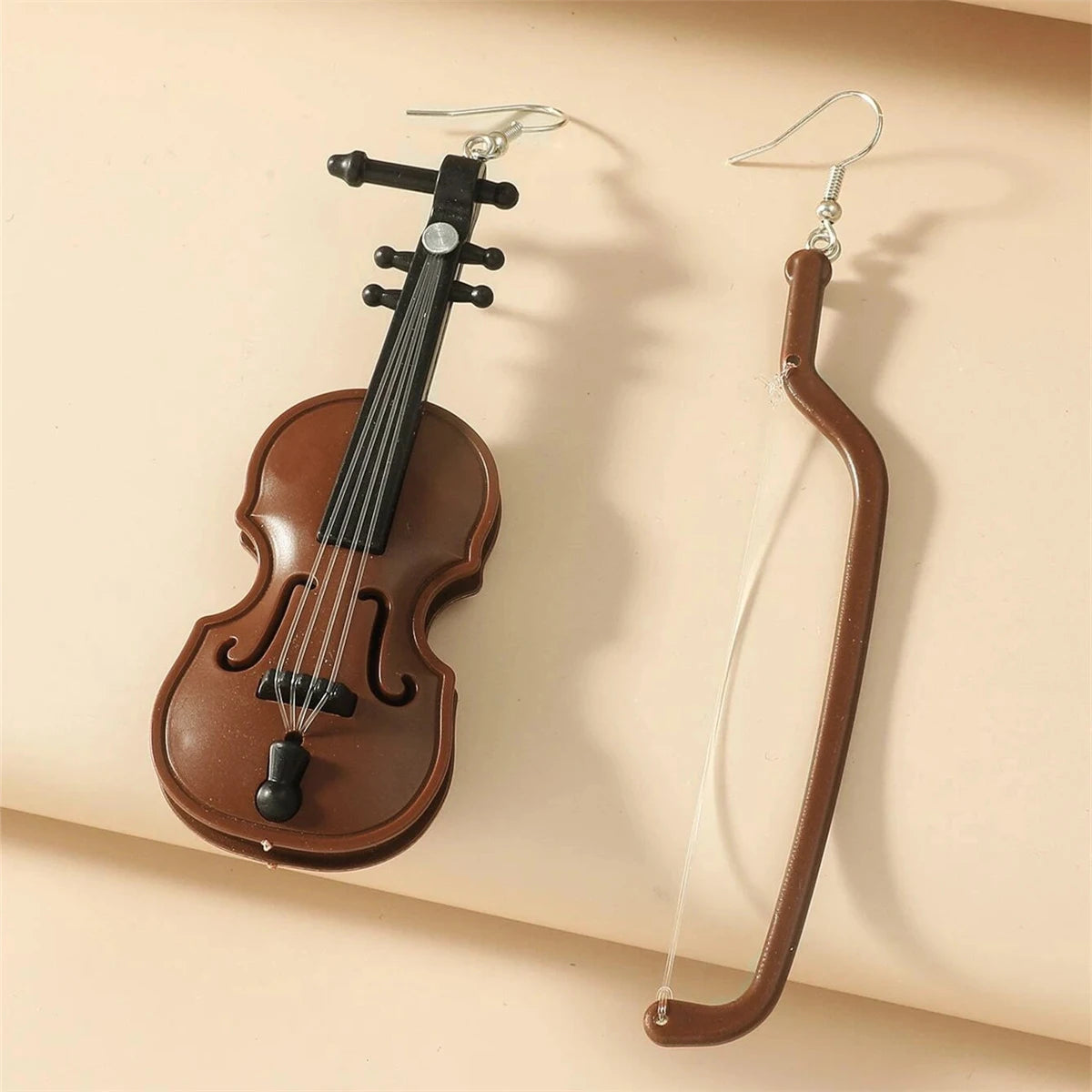 Violin Drop Earrings | Creative Music Jewelry for Women lifestyle view