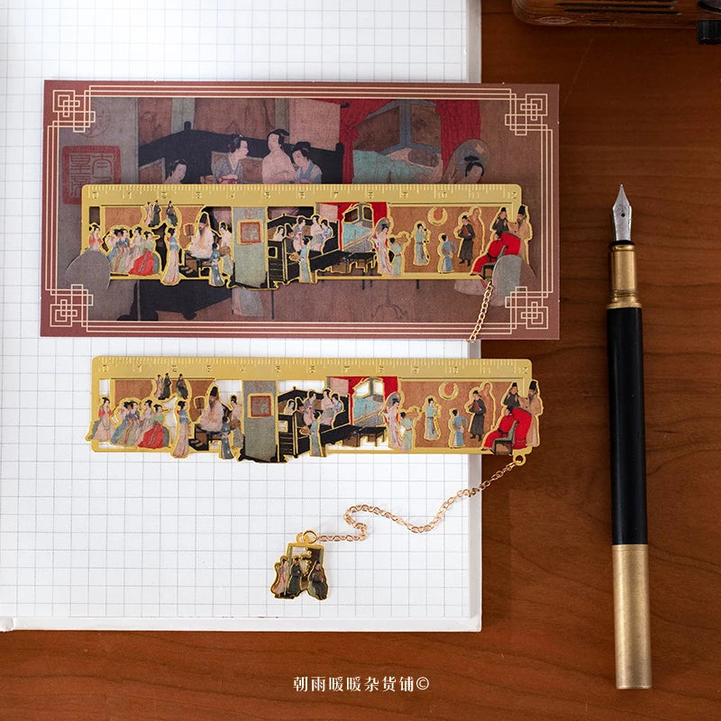 Chaoyu Ancient Style Famous Paintings Metal Bookmark Classical Chinese Style Book Pag alternate view