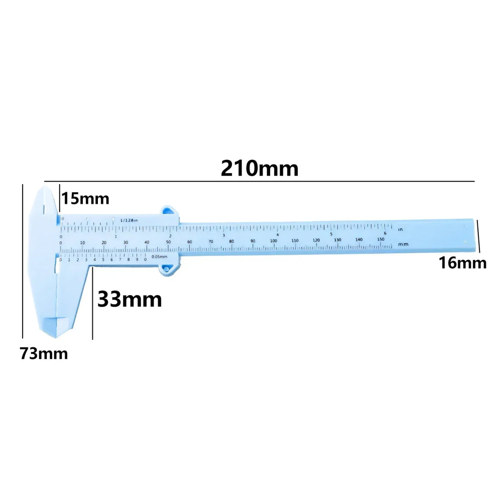 Plastic Vernier Caliper 0-150mm | Precision Measuring Tool for Jewelry and School Use close-up view