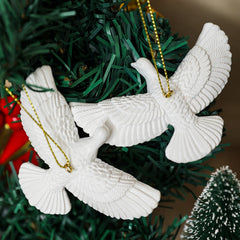 Resin Friendship Doves Christmas Tree Ornament Set of Two Doves for Someone