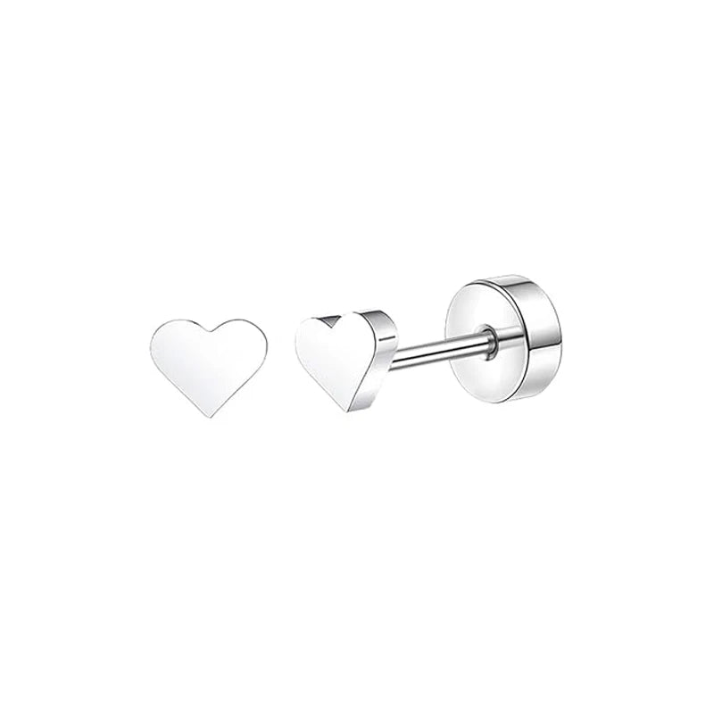 2pcs/lot 20G Star Heart Butterfly Stud Earring for Women Stainless Steel Crystal Earr alternate view