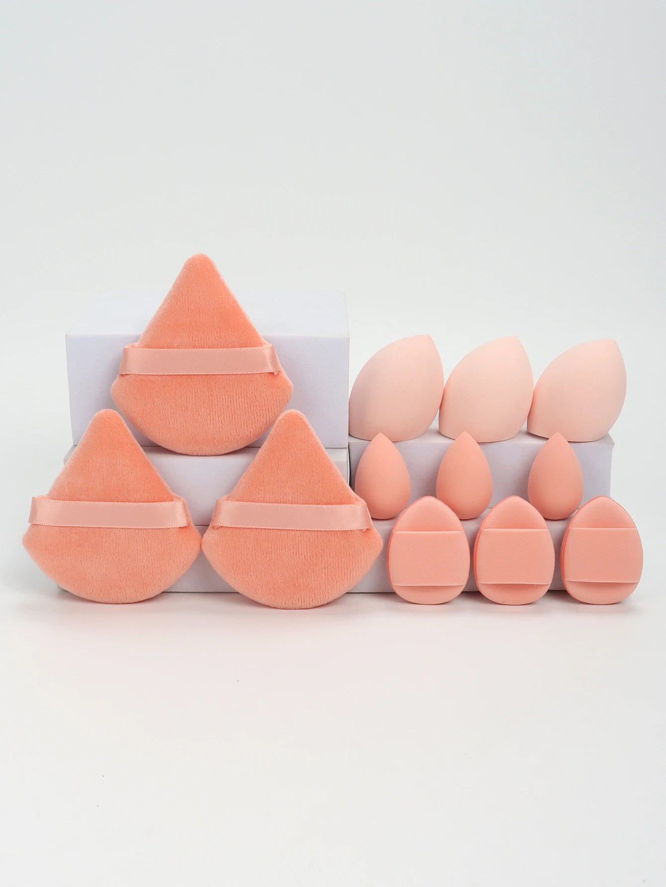 12-Piece All-Purpose Makeup Sponge Set, Made of 3 Loose Powder Puffs, 3 Mini Air Cu additional angle