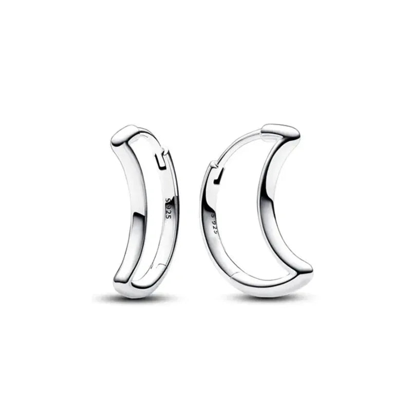 925 Silver Heart Snowflake Moon Earrings | Fine Stud Earrings for Women alternate view