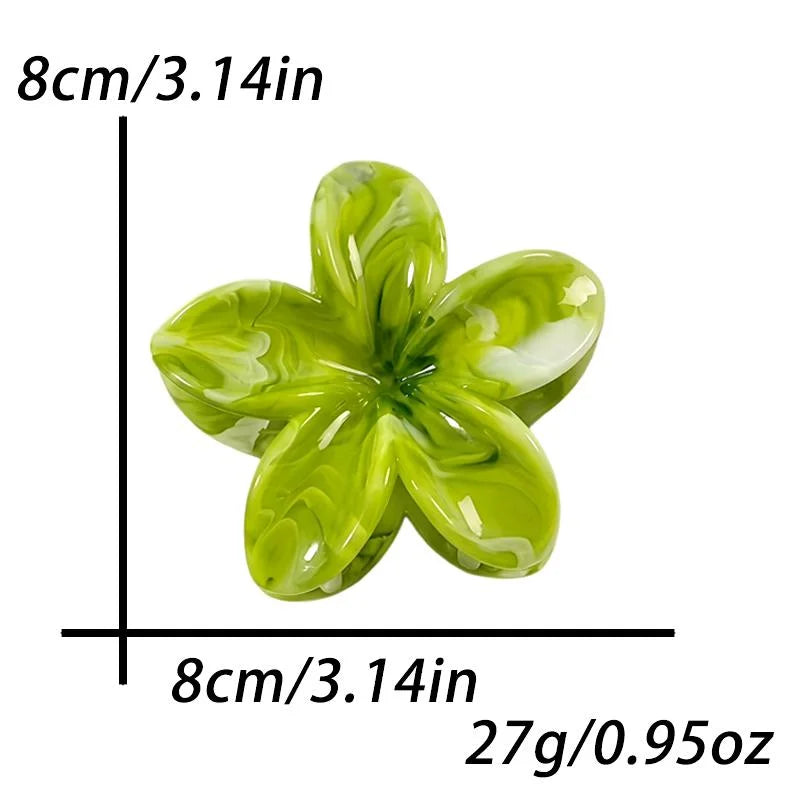 1/6pcs Hawaiian Beach Vacation Frangipani Hair Clips for Woman Elegant Shark Clip Fas alternate view