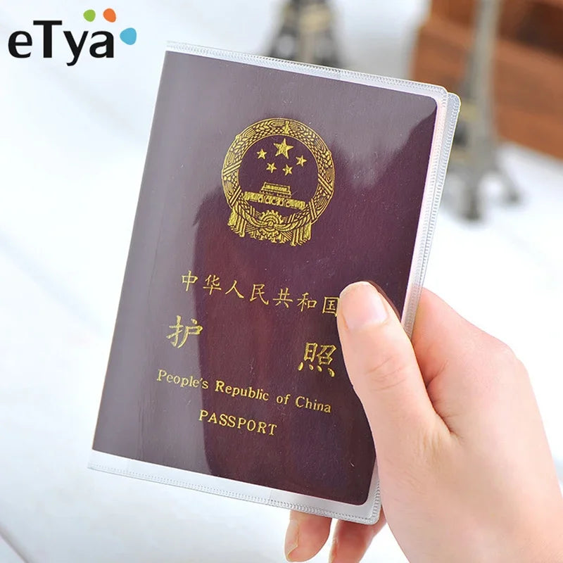 eTya Travel Waterproof Passport Holder | Transparent PVC ID and Credit Card Wallet