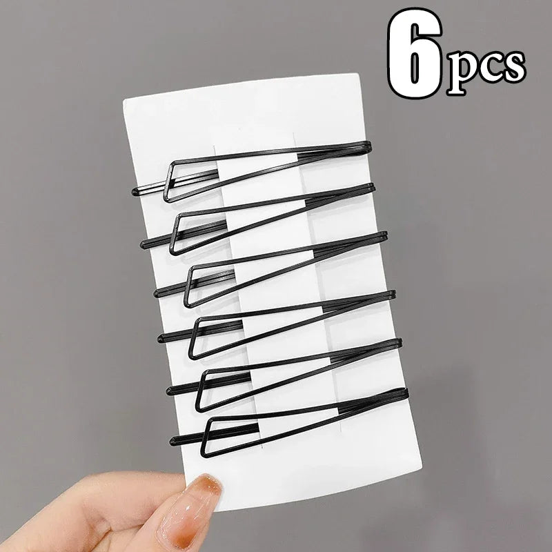 3/12Pcs Black Hair Clips Bobby Pins Wavy Fashion Hairpins Metal Barrettes Invisible BB C detail view