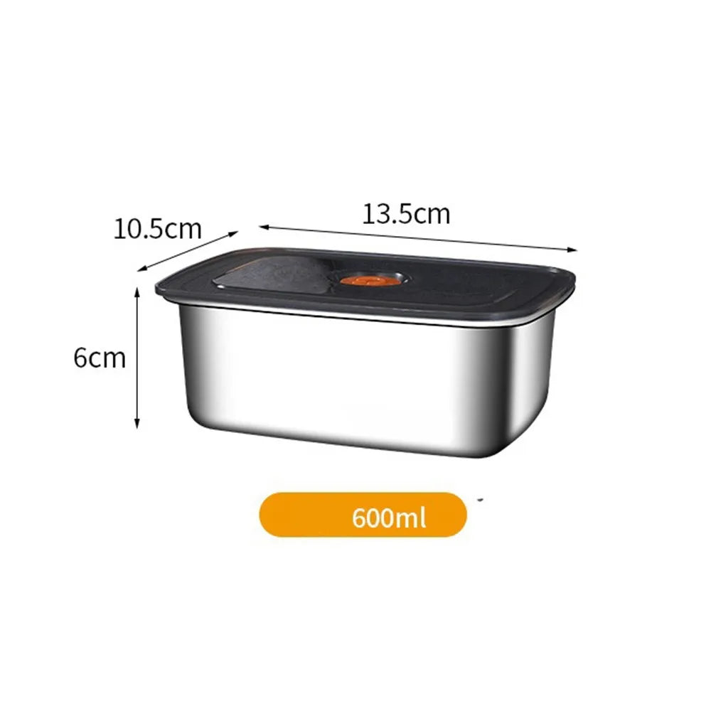 Stainless Steel Camping Lunch Box | Large Capacity Leak Proof Food Storage Container close-up view