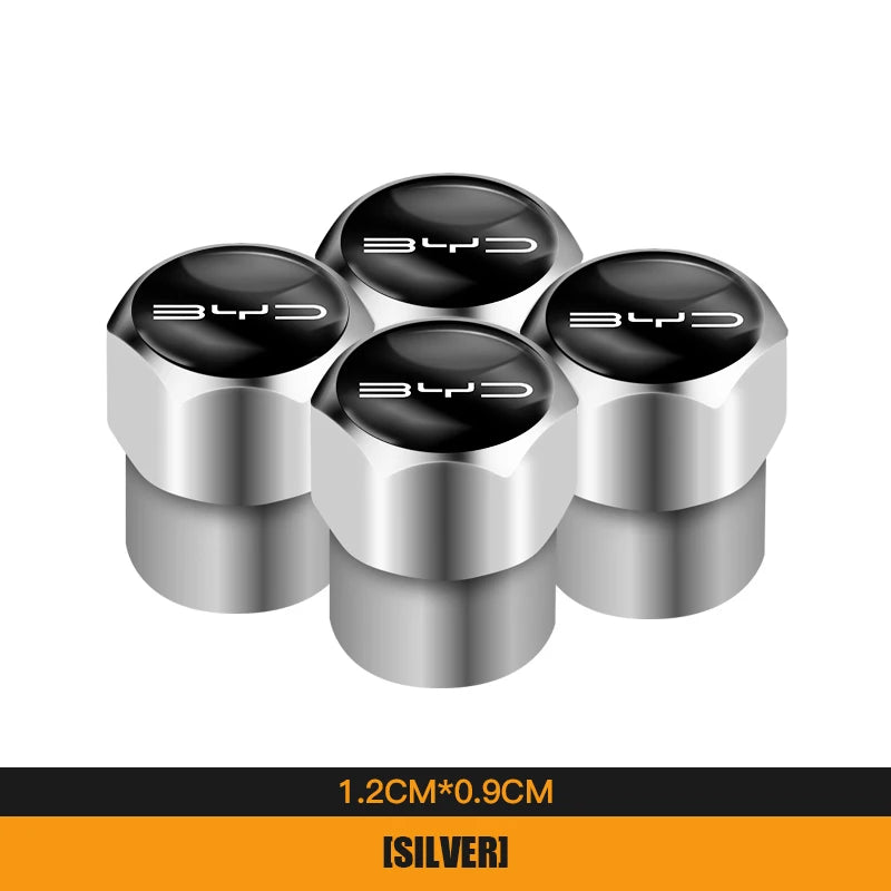 4Pcs Car Wheel Tire Valves Caps Waterproof Dustproof Cover For BYD Atto 3 Yuan Plus additional angle