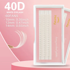 Honey Eyelash 40D White Cluster Eyelash Hot Melt DIY Pure White Wedding Lash Party Makeup Winter Christmas Eyelashes