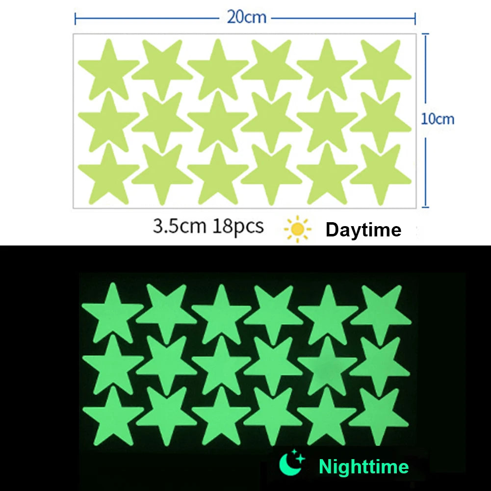 Glow In The Dark 3D Star Wall Stickers | Creative Luminous Room Decor alternate view