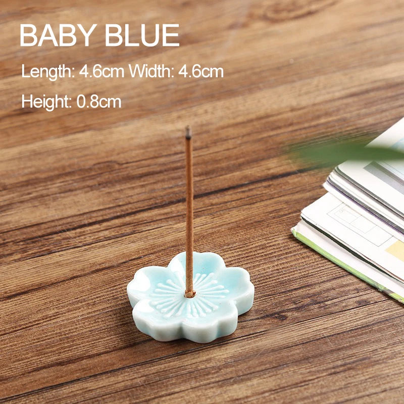 Ceramic Cherry Blossom Incense Holder | Aromatherapy Burner for Home & Office lifestyle view