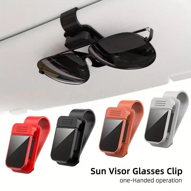 Car Sun Visor Sunglasses Clip Holder Stable Eyeglasses Hanger Card Ticket Organizer Interior Storage