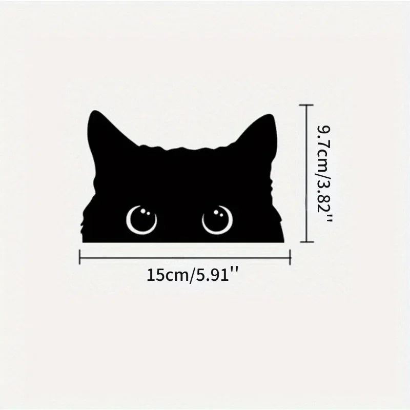 Vinyl Car Sticker Accessory - Waterproof Styling Cover for Car Decoration - Adorable Poor Cat Design with Big Eyes for Car
