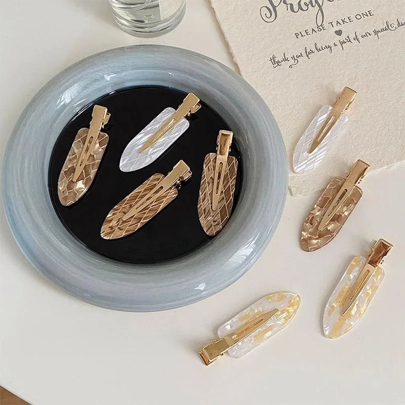 4pcs Simple Mixed Color Hair Clips Side No Trace Bangs Duckbill Clips Elegant Ladies Hea detail view