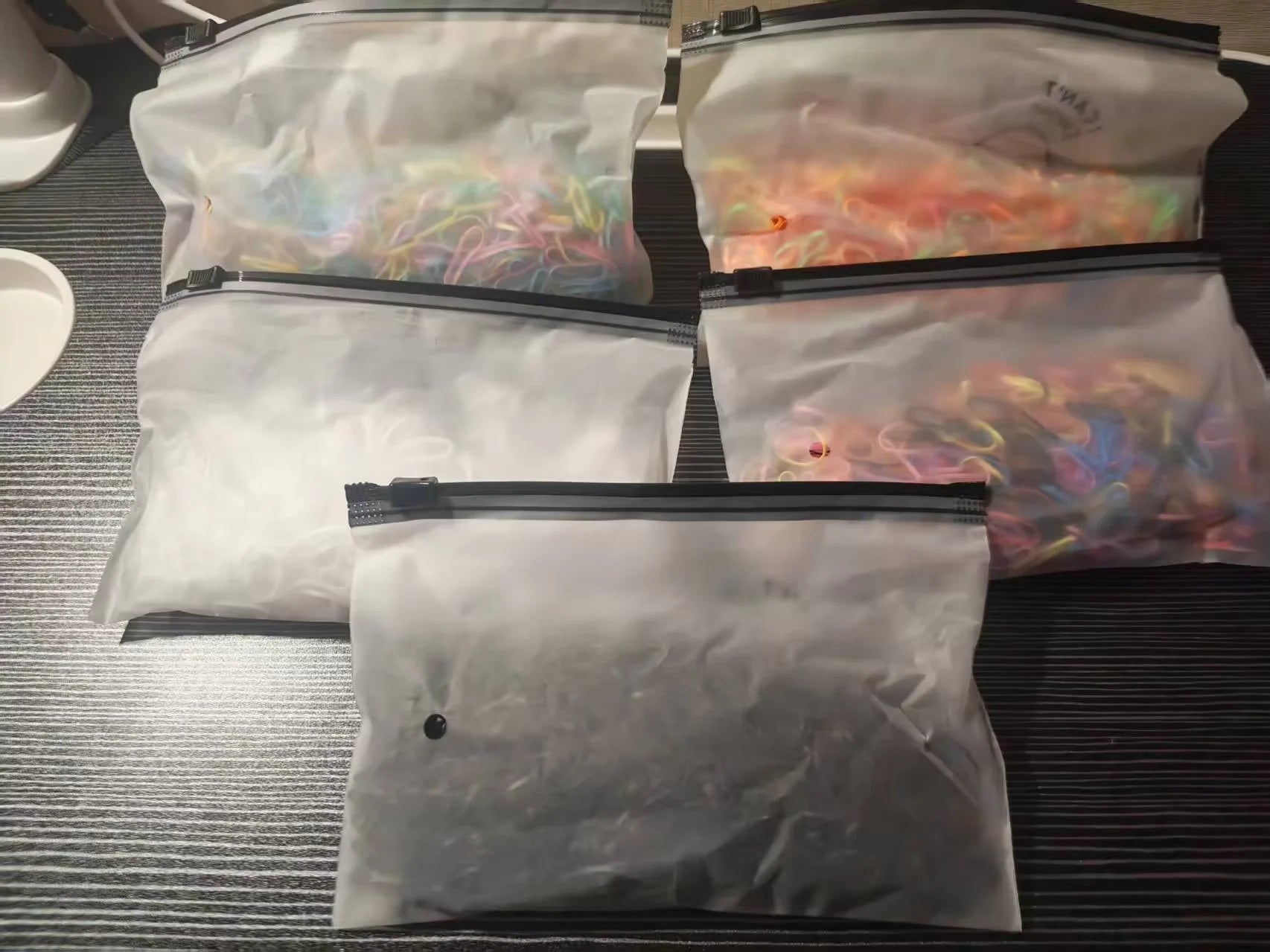 1000 Pcs/Bag Small Clear Rubber Band Black Holder Hair Ties Gum White Colorful Elas additional angle