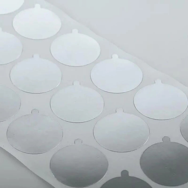 Universal Metallic Silver Aluminum Foil Seal Stickers | Tamper-Proof Bottle Seals lifestyle view