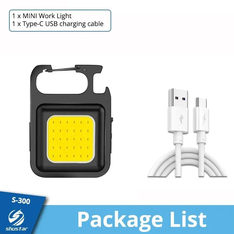 Super Bright MINI COB Keychain Flashlight | Rechargeable LED Camping Light with Magne alternate view