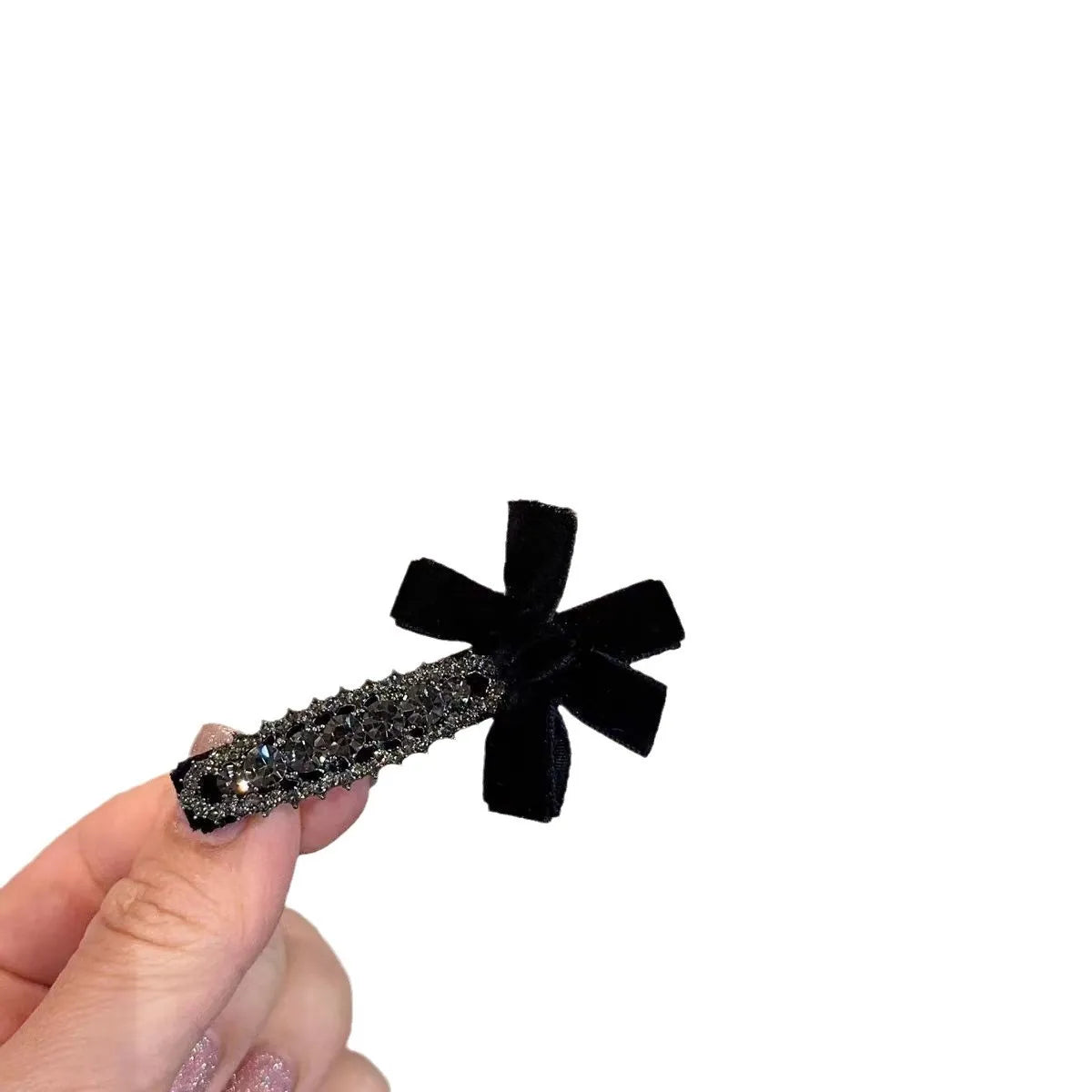 Sweet Bow Rhinestone Hair Clips 2pcs/set close-up view