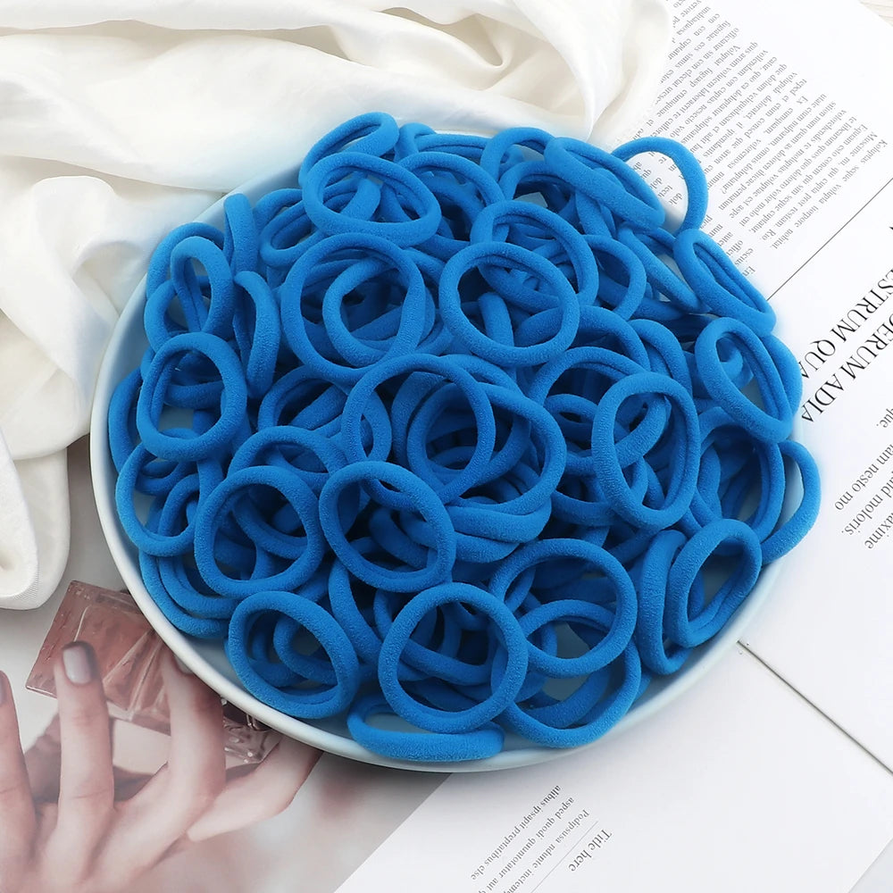 51 Colors Basic Elastic Hair Band for Girls 20/30/50PCS 4cm Simple Solid Color Headban close-up view