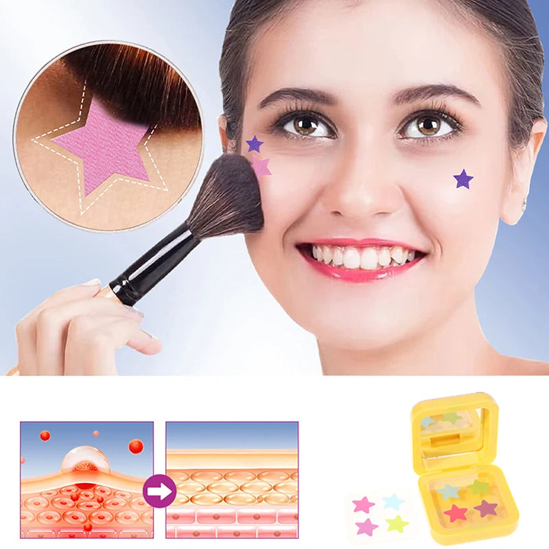 Star Shaped Hydrocolloid Acne Patches | Invisible Pimple Stickers with Mirror lifestyle view