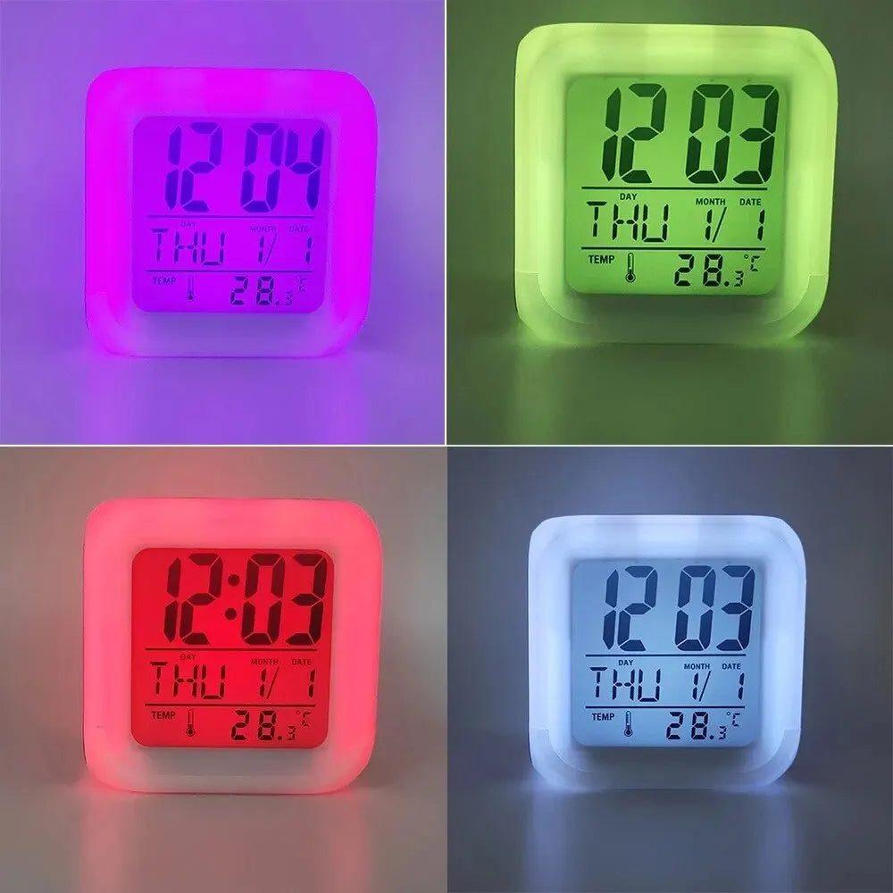 Color Changing LED Alarm Clock with Night Light | Digital Display Touch Activated Clock detail view