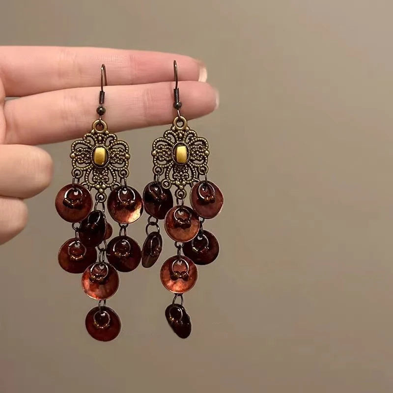Cute Summer Flower Earrings Handmade Vacation Bohemian Earrings Exaggerated Beach W additional angle