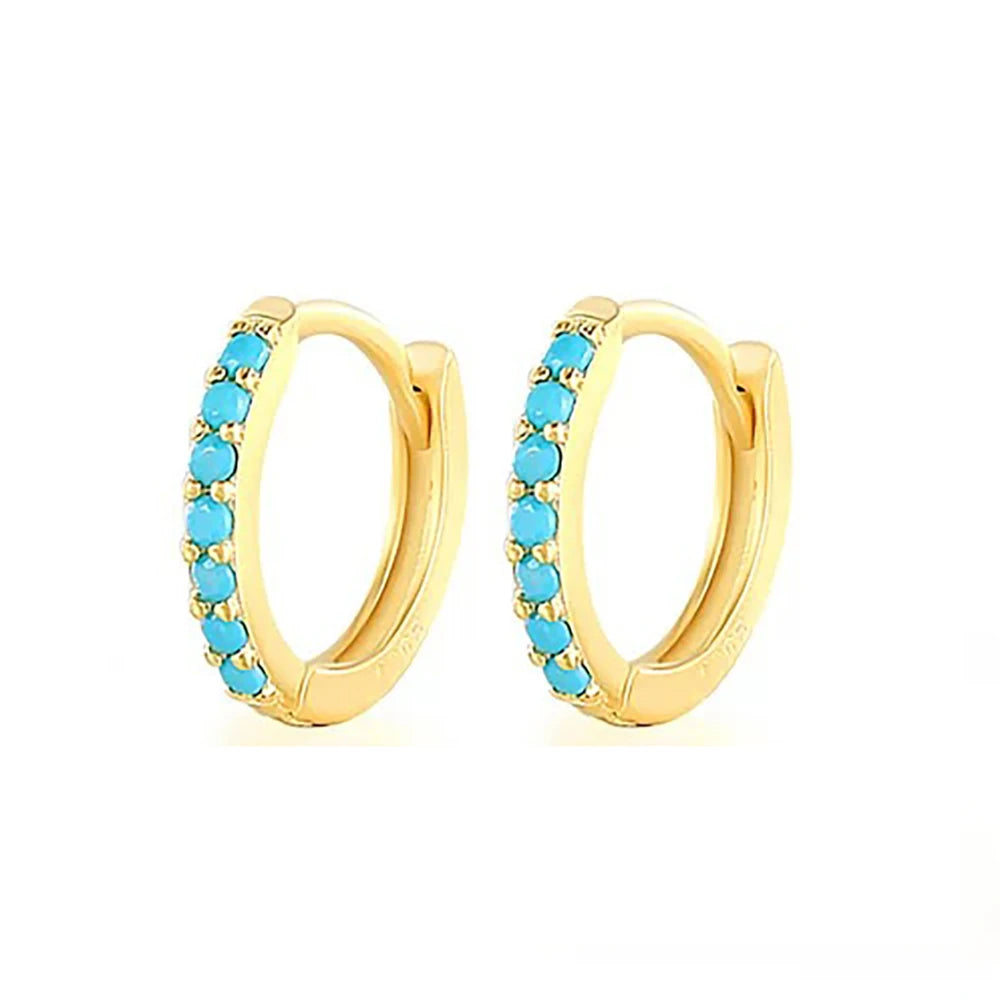 2Pcs Rainbow Little Huggies Stainless Steel Hoop Earrings Girl Tiny Rings Cartilage S alternate view