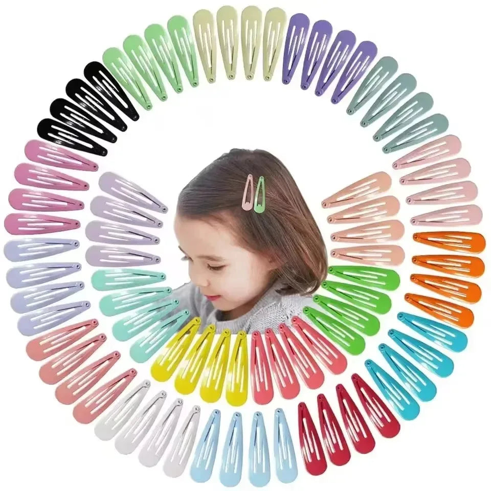 40Pcs Light Colorful Dripping Paint Water Drop BB Hair Clips Cute Princess Korean Hair Barrettes Non