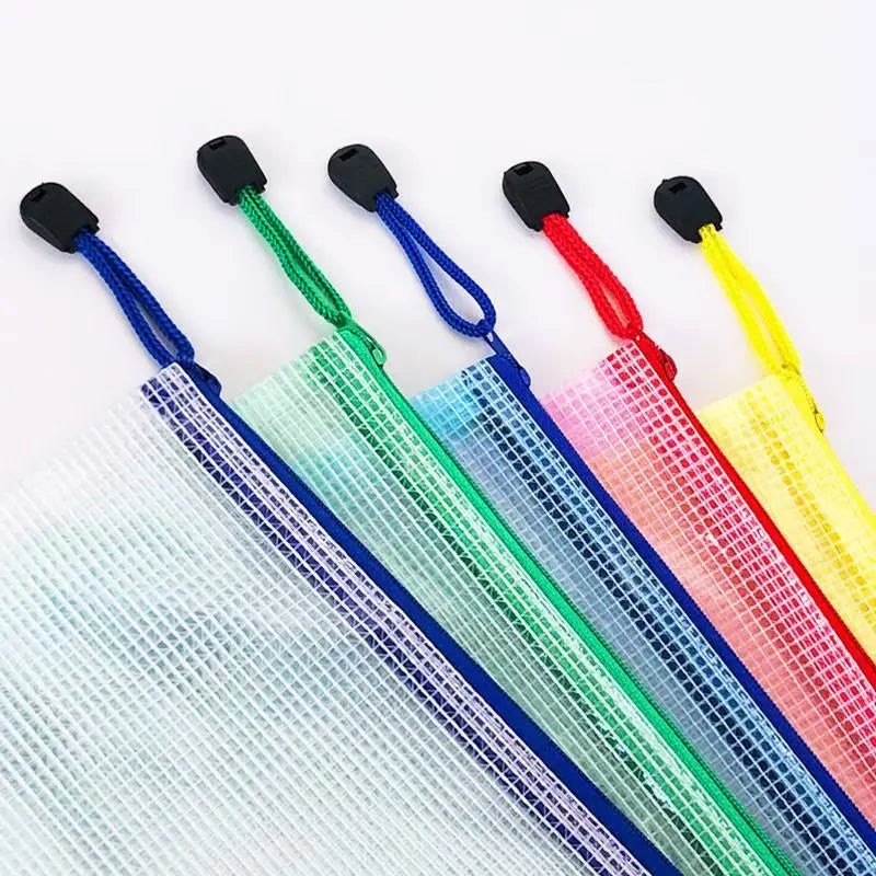 Mesh Bags A4/A5 Plastic Zipper Bags for Organizing Waterproof Clear additional angle