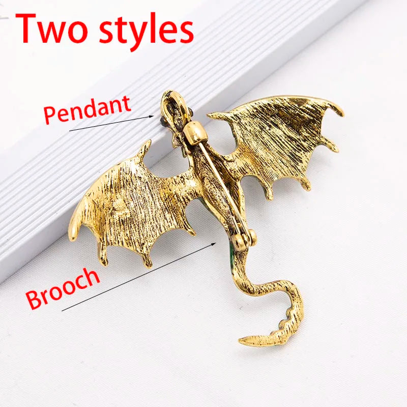 Colorful Hand Drawn Dragon Brooch Lapel Pin