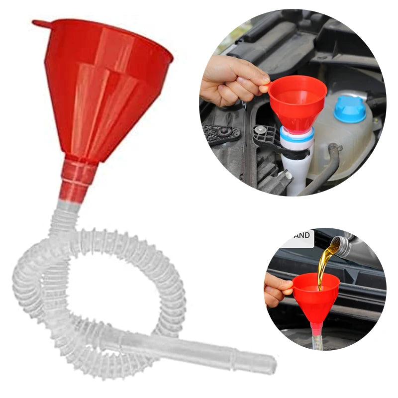 Car Refueling Funnel with Detachable Extension Hose