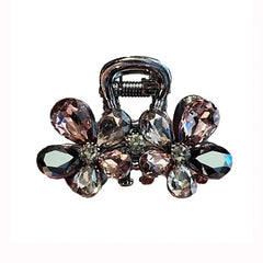 Light Luxury Imitation Crystal Flower Hair Gripper High-end Small Shark Clip Womens Back of Head Hair Clip Korean Style Headwear