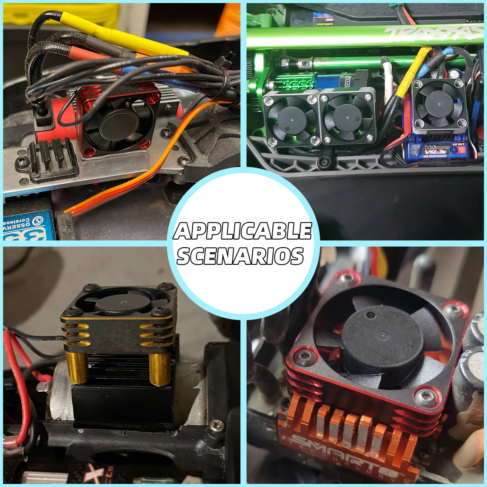 RC 25/30/35/40/50mm Fan 28000 RPM Heat Dissipation Cooling Fan for RC Crawler 1/10 additional angle