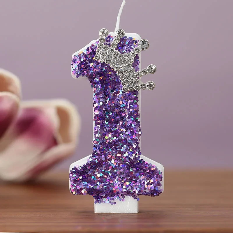 Purple Crown Birthday Candles Number 0 to alternate view