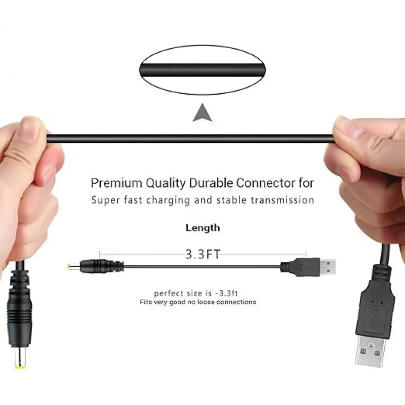 Replacement PSP Charger Cable, Double-headed / Single-headed PlayStation Portable Charger, For PSP 1000 2000 3000 Series