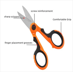 Professional Electrician Scissors | Heavy Duty Wire Stripping Shears with Non-Slip Ha alternate view