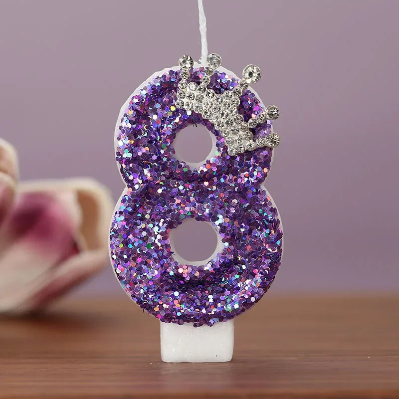 Purple Crown Birthday Candles Number 0 to detail view