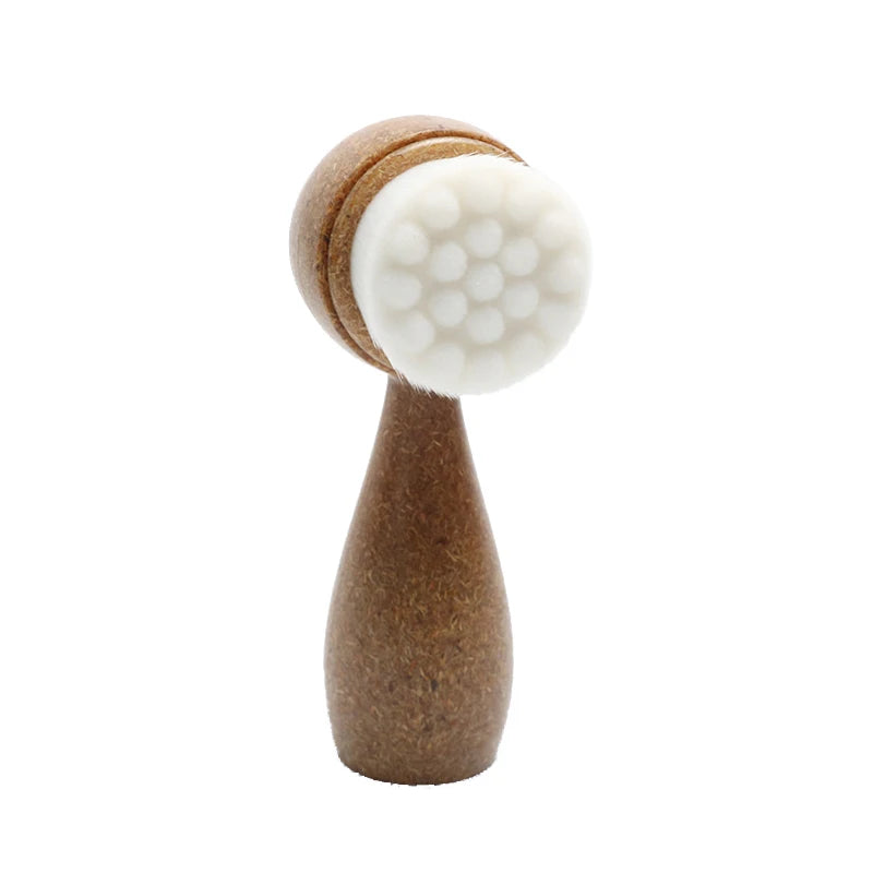 Double Sided Facial Brush | Coconut Handle Exfoliating Cleanser lifestyle view