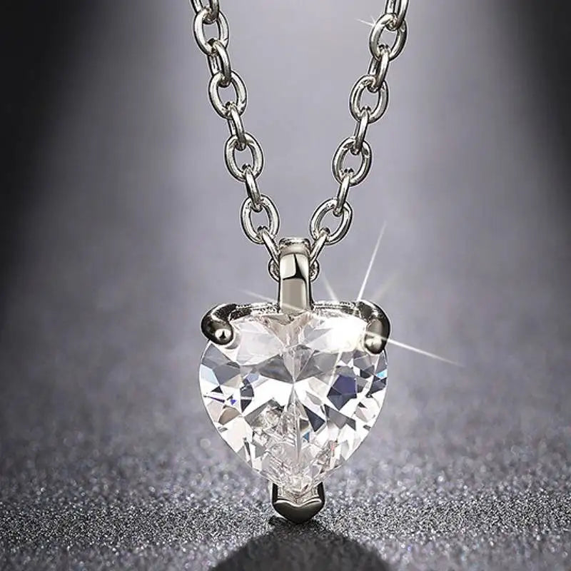 Huitan Sweet Heart Women Pendant Necklace for Wedding Engagement Anniversary Romantic Accessories Je