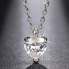 Huitan Sweet Heart Women Pendant Necklace for Wedding Engagement Anniversary Romantic Accessories Je
