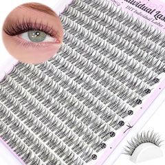 168 Lashes, C-Curl/D-Curl Mixed-Length Natural Volume, DIY Self-Application Eyelash Extensions  Individual Lash Applications
